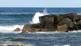 Historical Stock Footage, Breakwater, Barrier, Obstruction, Sea, Ocean